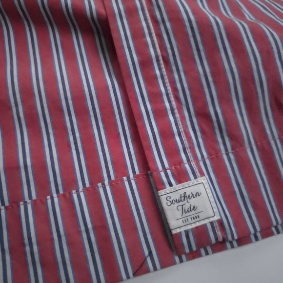 New Southern Tide Striped Red and White Womens Belted Pocketed Maxi Dress Sz S - Picture 9 of 15